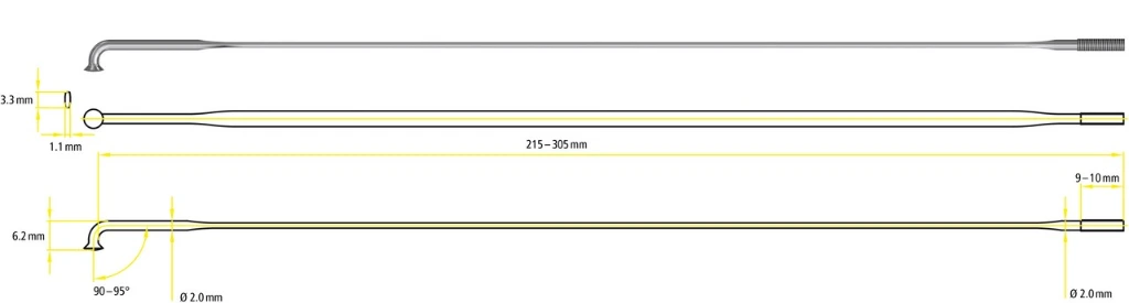 DT Swiss New Aero Straight Pull Spokes 14 G = 2 Mm Box 20  Black  288 Mm_2.webp