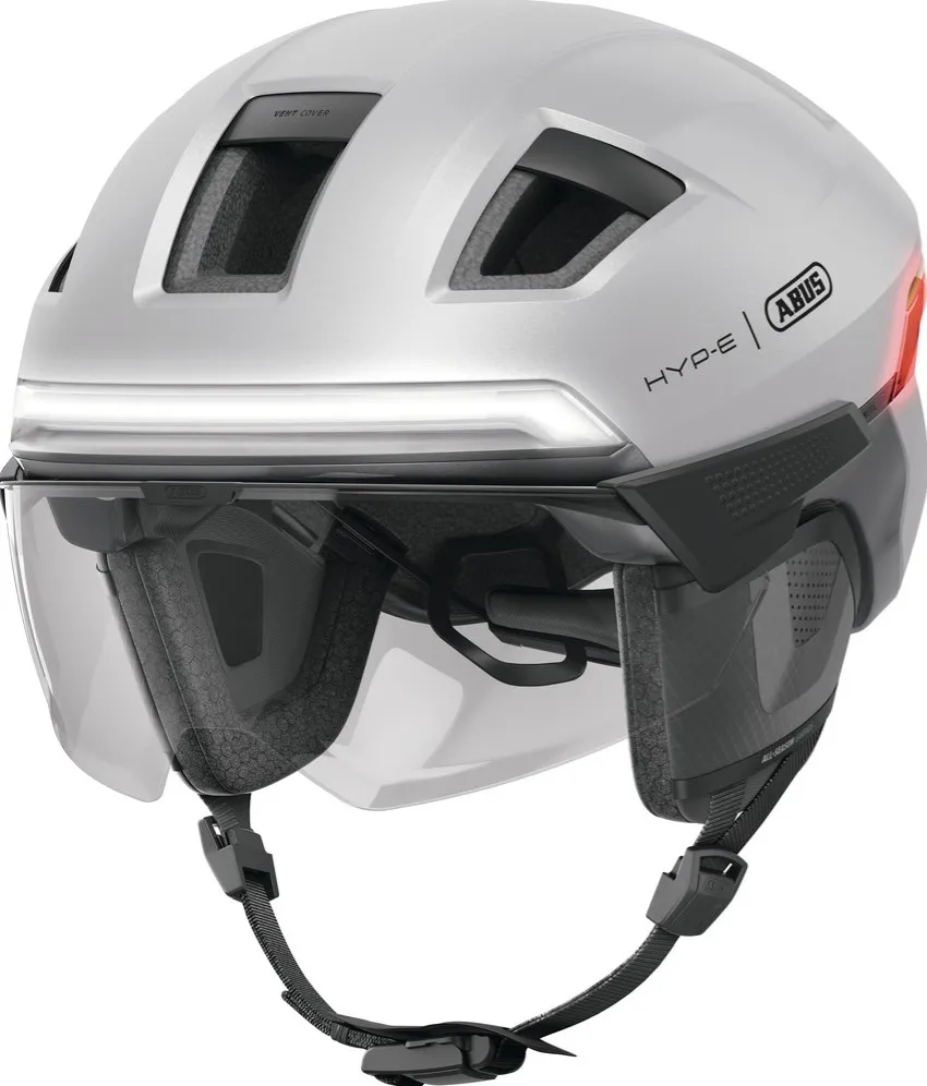 ABUS HYP-E BL.ACE Urban Commuting Helmet in Gleam Silver 2.webp