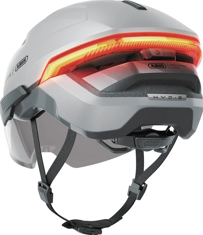 ABUS HYP-E BL.ACE Urban Commuting Helmet in Gleam Silver 3.webp