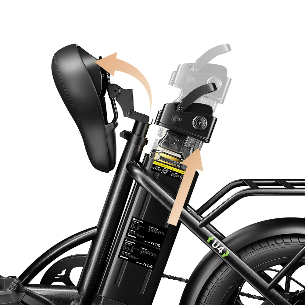 U4 Low Step Through Foldable Electric Bike Black 6.webp