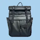Rolltop Backpack Bike Pannier Bag 2 in 1 Black Monochrome