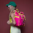 Rolltop Backpack Bike Pannier Bag 2 in 1 Neon Pink