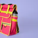 Rolltop Backpack Bike Pannier Bag 2 in 1 Neon Pink