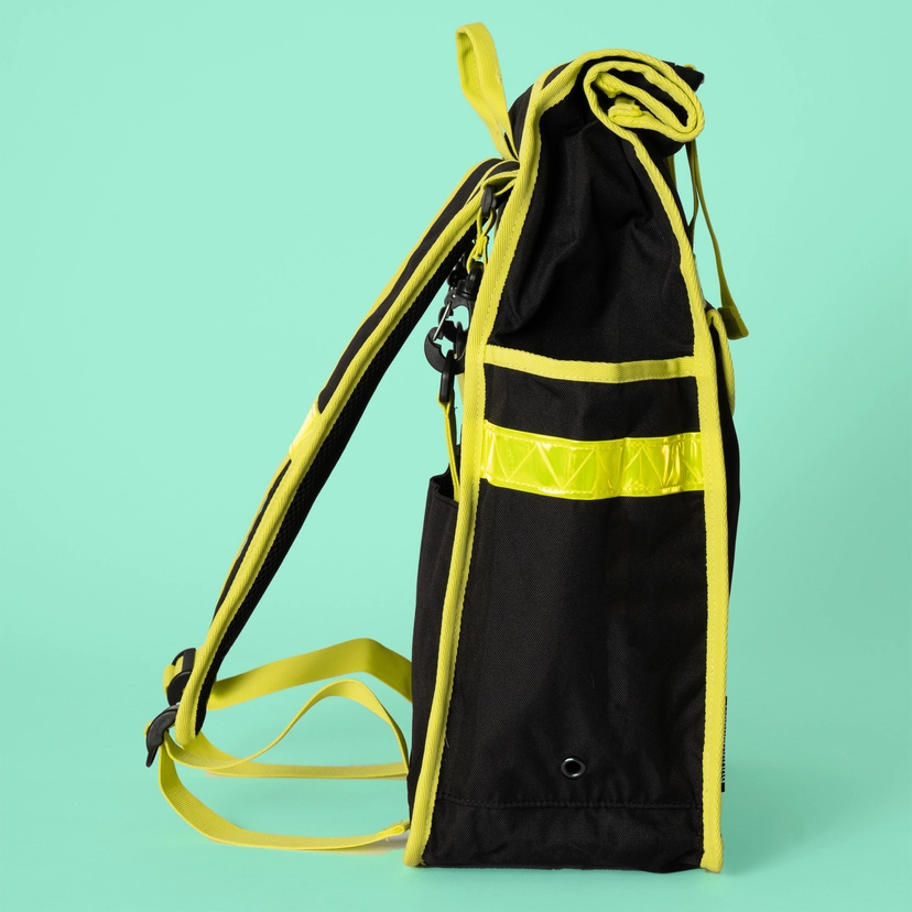 Rolltop Backpack Bike Pannier Bag 2 in 1 Neon Yellow Black