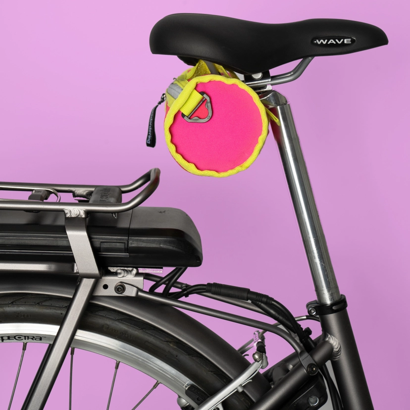 Neon Handlebar and Saddle Bag Pink
