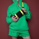 Neon Handlebar and Saddle Bag Black