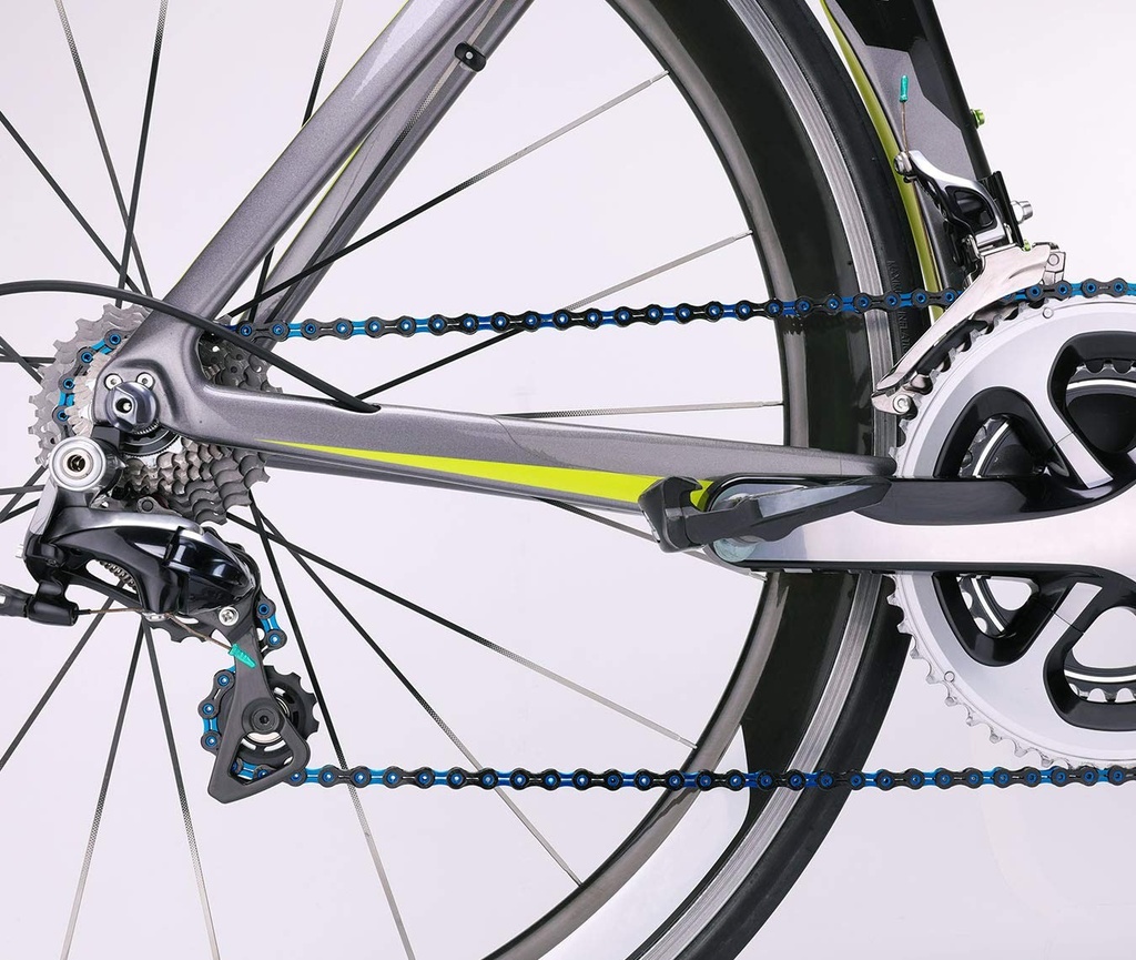 DLC 11 speed Waxed Chain Black Blue 118 Links