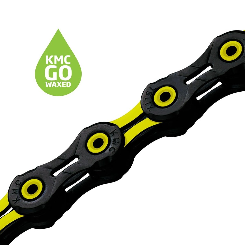 DLC 11 Speed Waxed Chain Black Yellow 118 Links