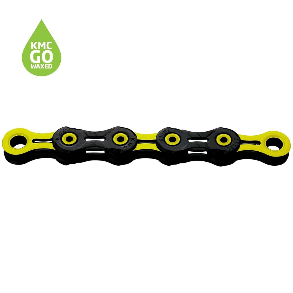DLC 11 Speed Waxed Chain Black Yellow 118 Links