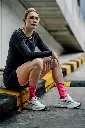 Sox Footwear Neon Slide Pink Premium Crew Socks 3.webp