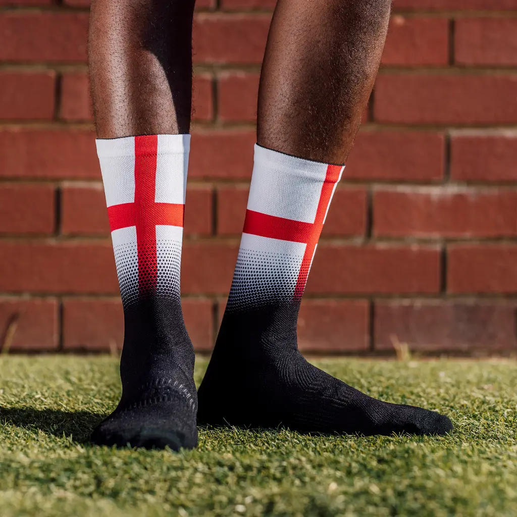 Sox Footwear England Flag Black Premium Crew Socks 2.webp