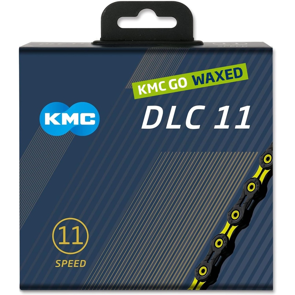 DLC 11 Speed Waxed Chain Black Yellow 118 Links