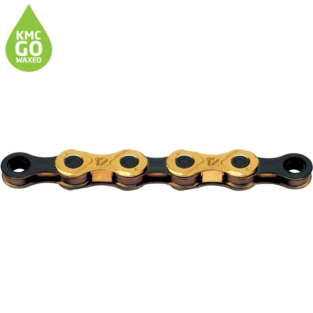 [KMC-BX12TB126W] X12 Waxed Chain Black- Gold 12 speed 126 links