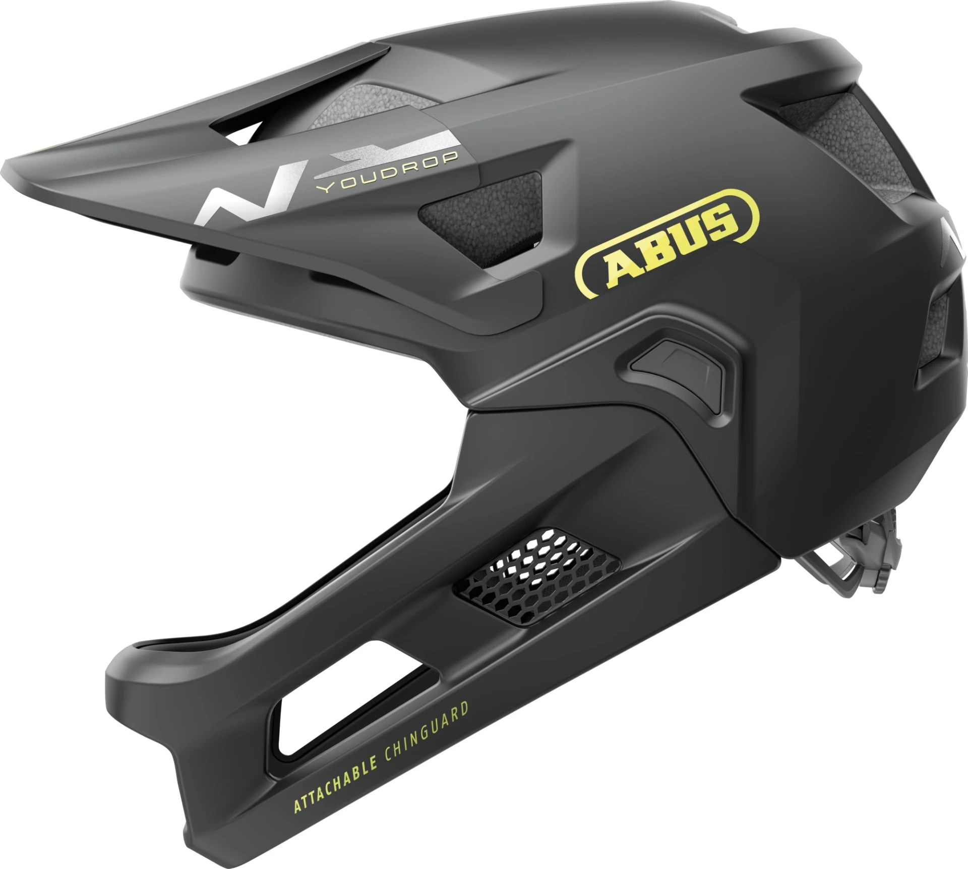 [24081/BK] ABUS YouDrop FF Kids Full Face MTB Helmet in Velvet Black 48-55cm