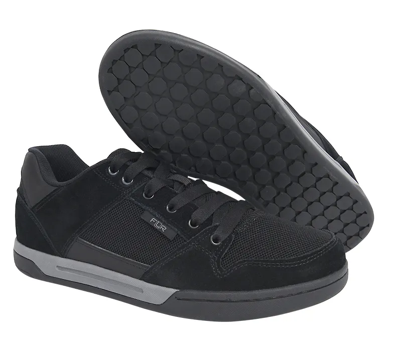FLR Congo Suede Leather Flat Line Shoe in Black - Size 12 UK 47 EU