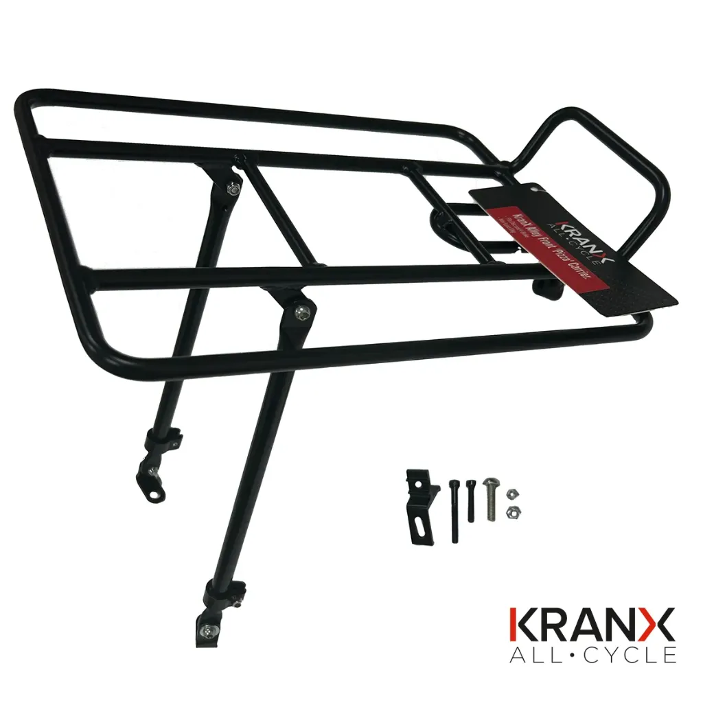 KranX Alloy Front Bike Rack 'Pizza' Carrier in Black