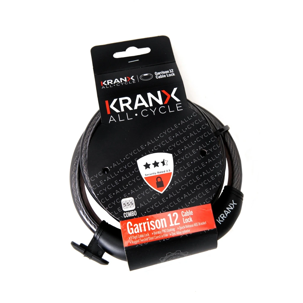 [78103] KranX Garrison 12mm x 1800mm Combination Cable Bike Lock