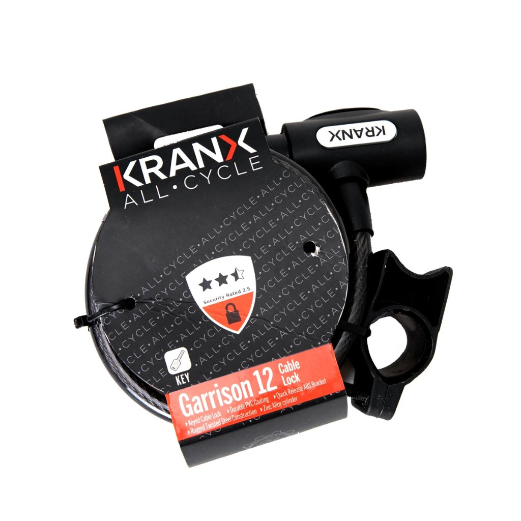 [78102] KranX Garrison 12mm x 1800mm Key Cable Bike Lock