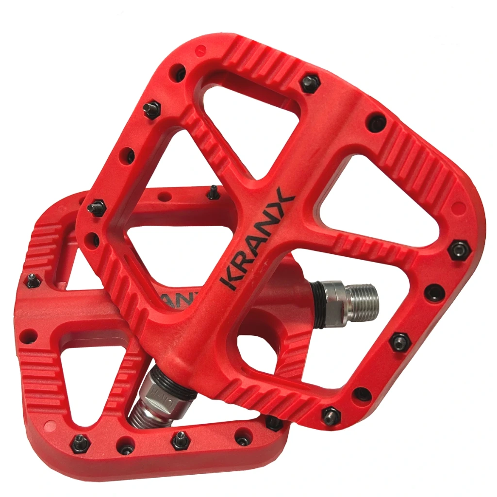KranX Trail Bright Platform Pedals MTB Downhill - Red