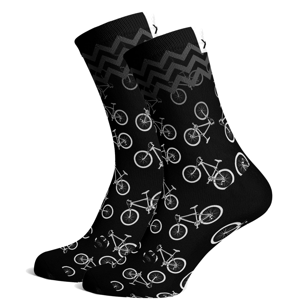 Sox Footwear Bikes Mono-Chrome Premium Crew Socks - Small UK 12-3