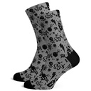 Sox Footwear Doodle Grey Mono-Chrome Premium Crew Socks - Large UK 8-12