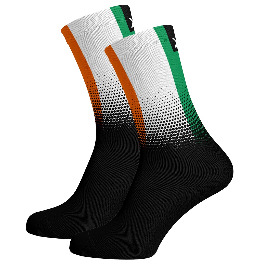 Sox Footwear Ireland Flag Black Premium Crew Socks - Large UK 8-12