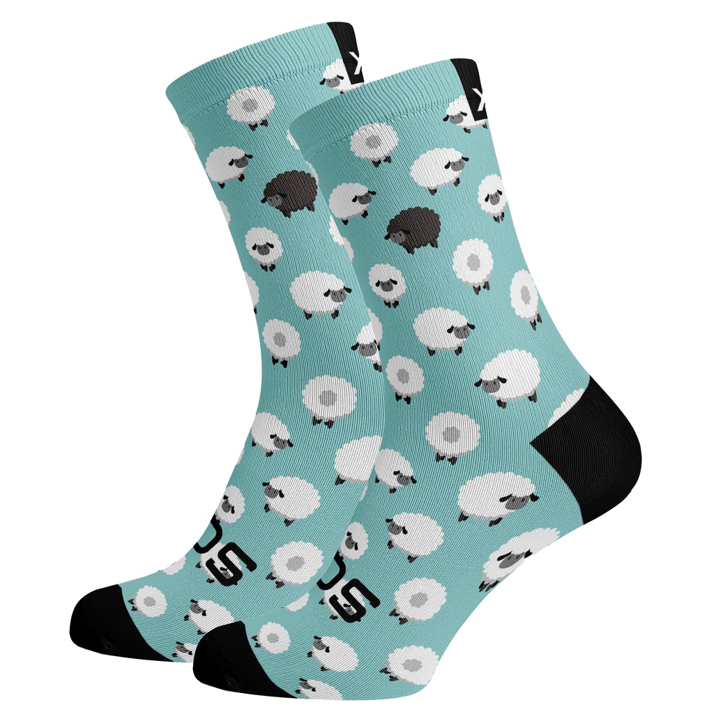 Sox Footwear Sheep Animals Premium Crew Socks - Small UK 12-3