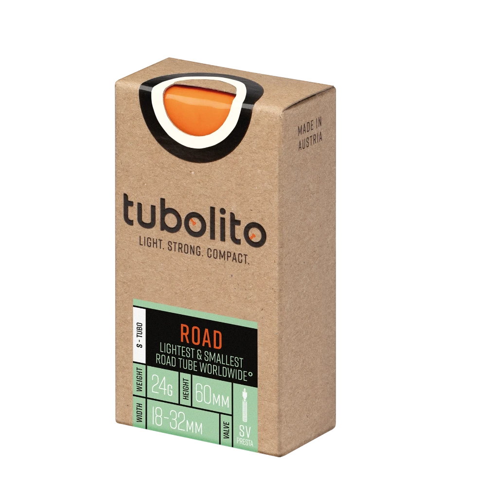 Tubolito S-Tubo 700C Road 60mm Presta Valve in Orange 700 x 18-32mm