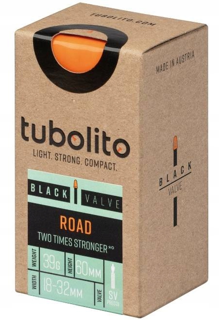 [56105/60] Tubolito Tubo 700C Road 60mm Presta Valve in Black 700 x 18-32mm