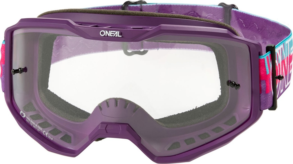 B-10 Goggle STRIPED pink/purple - clear