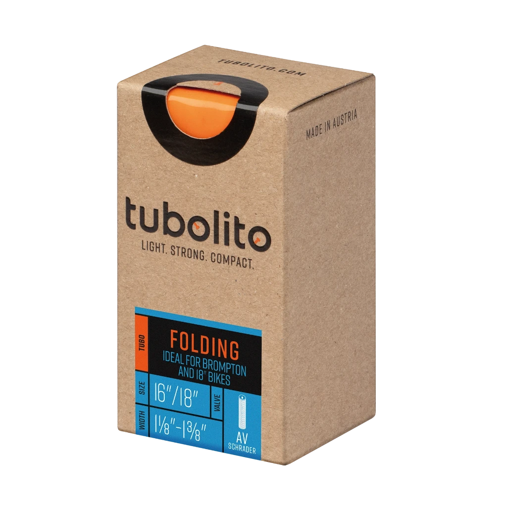 Tubolito Tubo Folding Bike 40mm Schrader Valve in Orange 16 18 inch x 1 18 - 1 38 (18 inch)