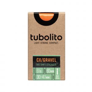 Tubolito Tubo CX/Gravel 60mm Presta Valve in Orange 700C 29 27.5 inch 32-50mm (27.5 inch)