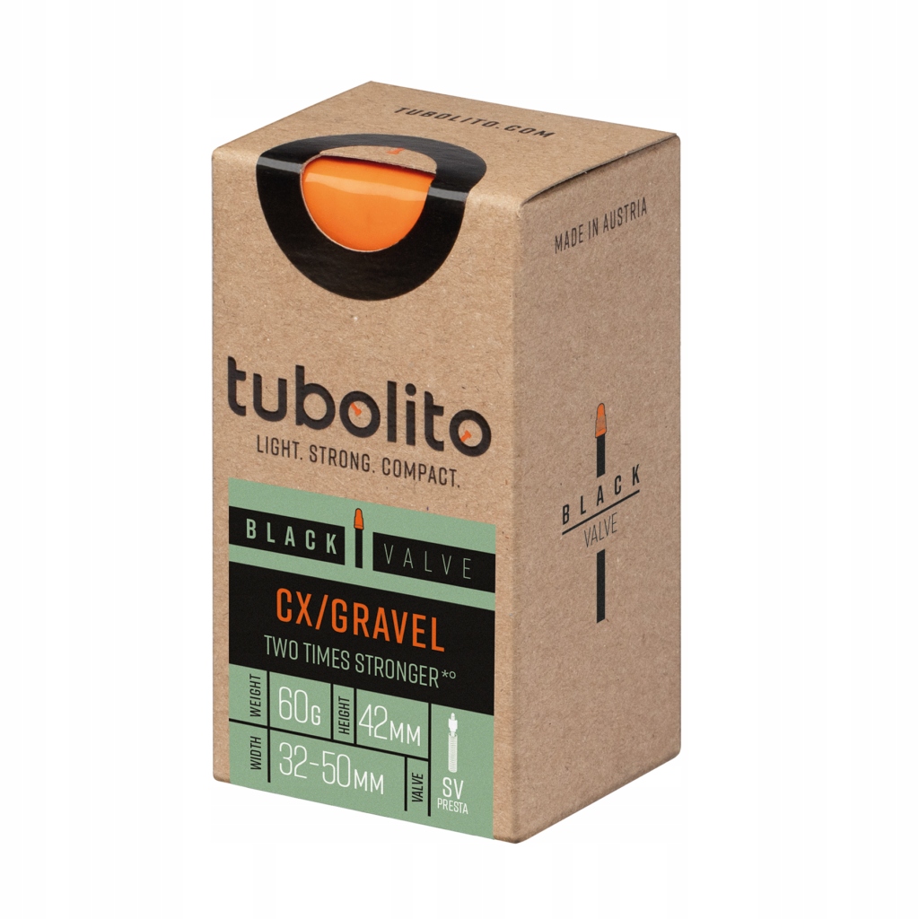 Tubolito Tubo CX/Gravel 60mm Presta Valve in Black 700C 29 27.5 inch 32-50mm (700c / 28 inch)