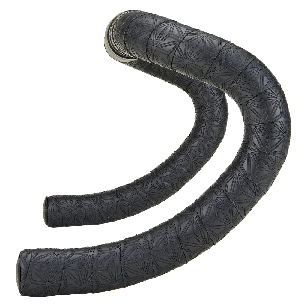 Supacaz Sticky Kush Classic Bar Tape: BLACK + ANO BLACK PLUGS