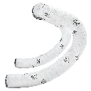 Supacaz Sticky Kush Galaxy Bar Tape: WHITE WITH BLACK STARS + ANO BLACK PLUGS