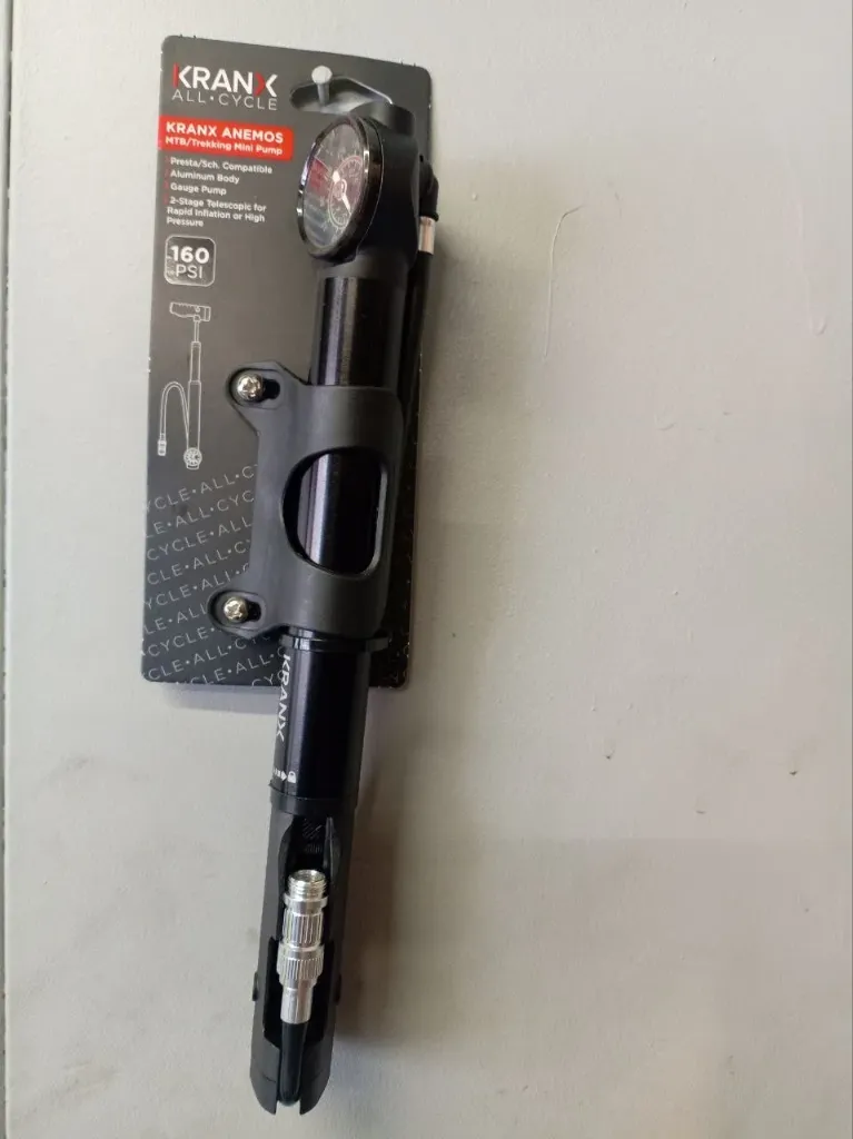 MTB / Trekking Alloy Bike Mini Pump with Gauge Krank Anemos