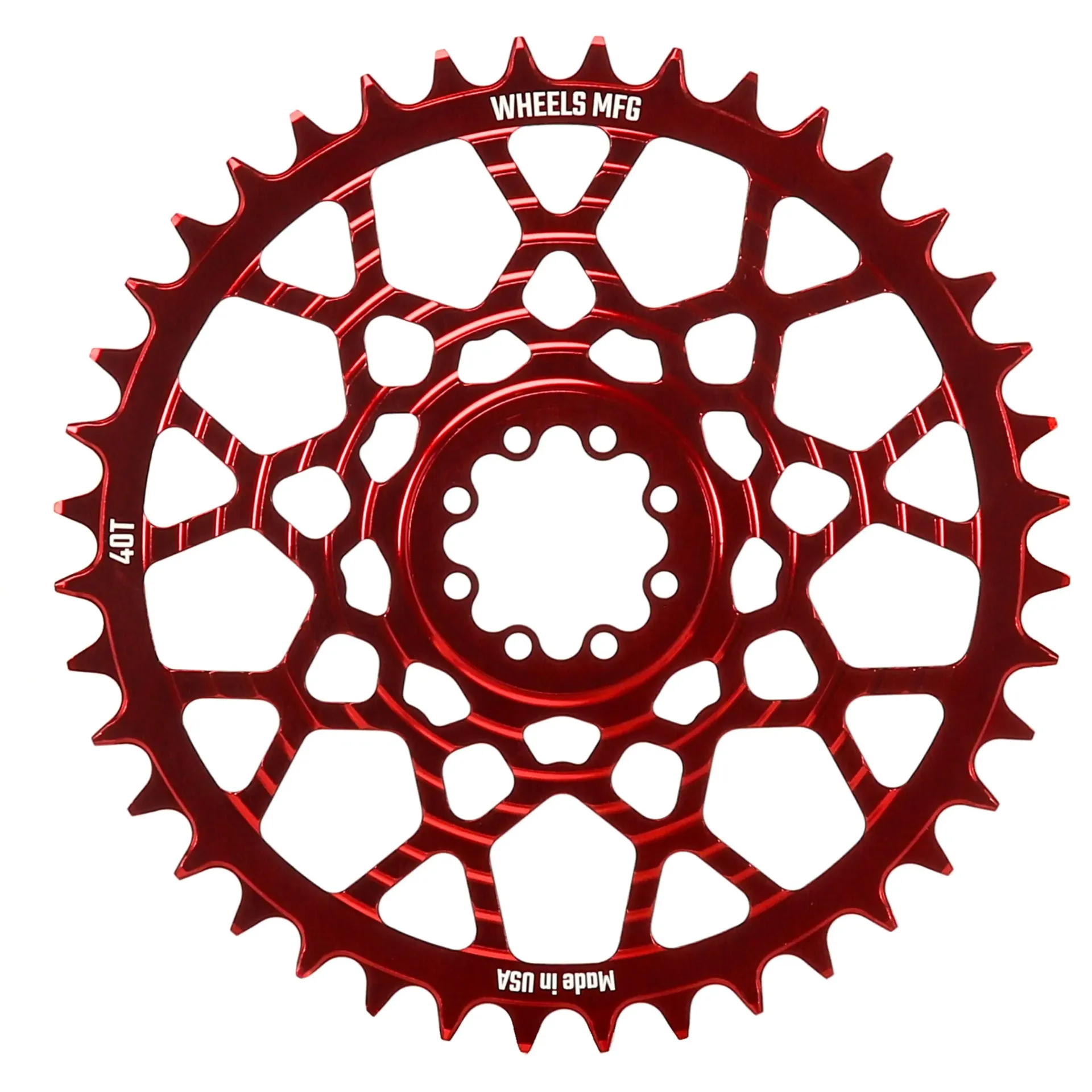Red, Chainring 40 Tooth, SRAM 8-Bolt, 6.5mm Inboard, T-Type Chain