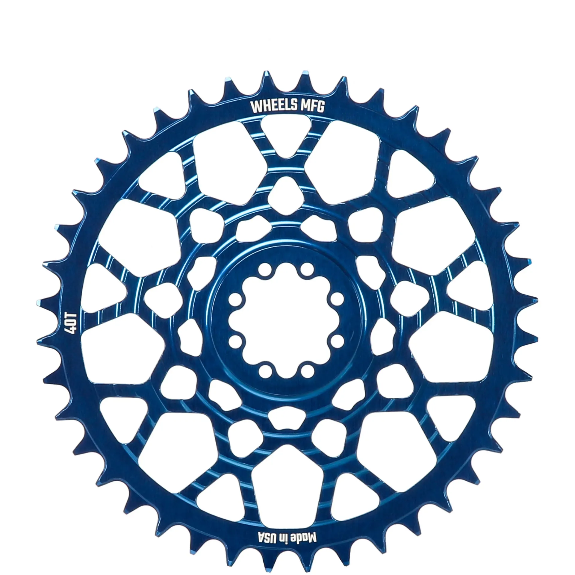 Blue, Chainring 40 Tooth, SRAM 8-Bolt, 6.5mm Inboard, T-Type Chain
