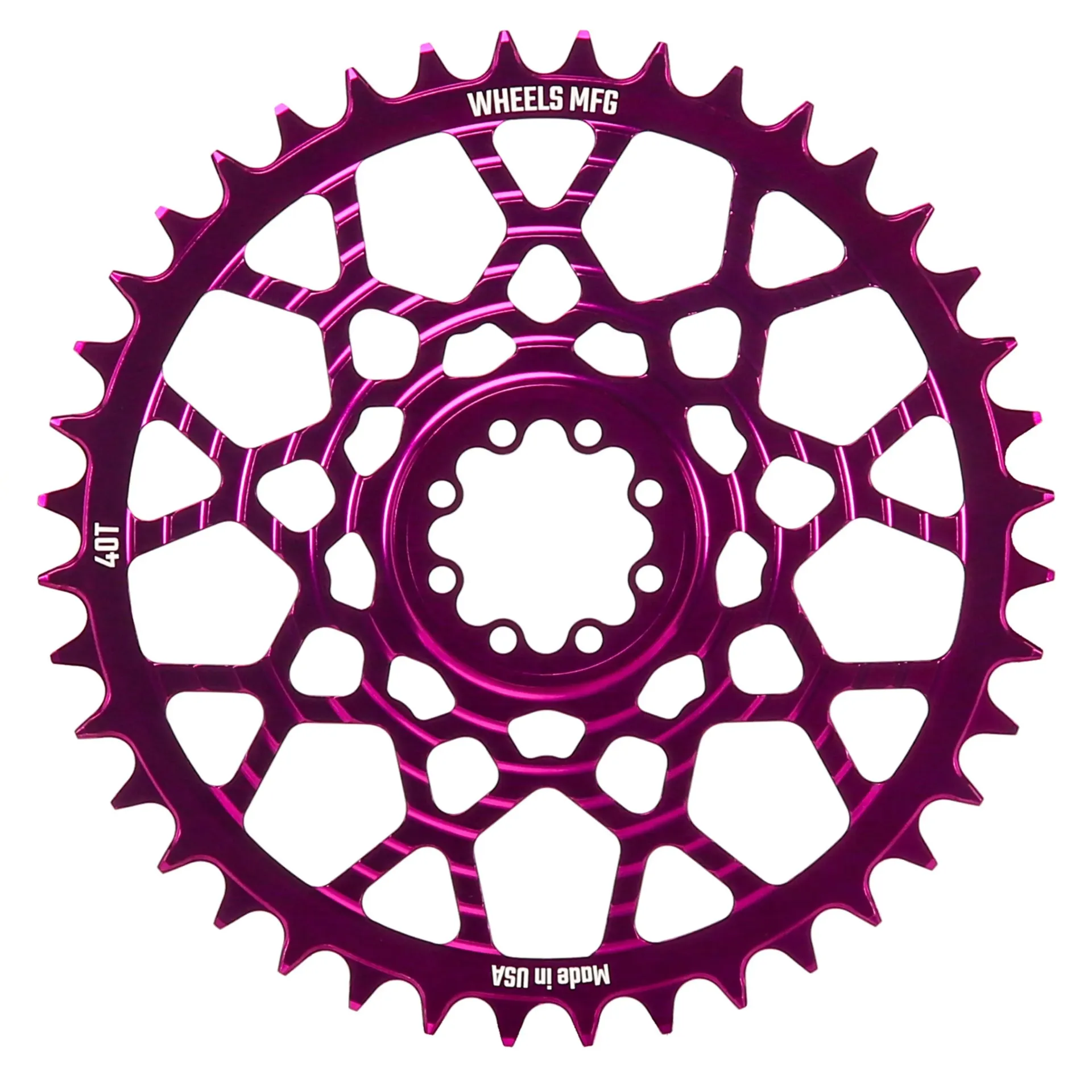 Purple, Chainring 40 Tooth, SRAM 8-Bolt, 6.5mm Inboard, T-Type Chain