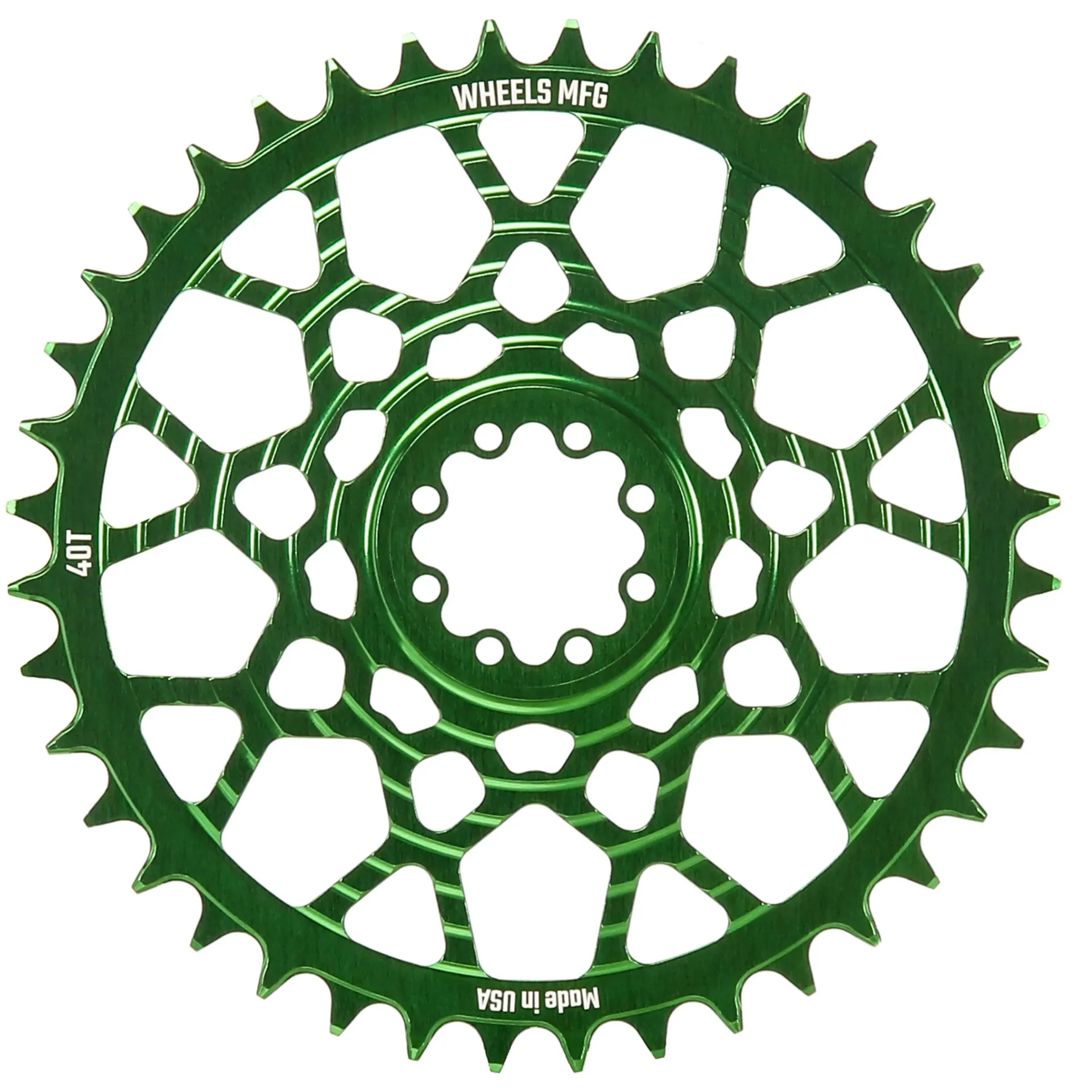 Green, Chainring 40 Tooth, SRAM 8-Bolt, 6.5mm Inboard, T-Type Chain
