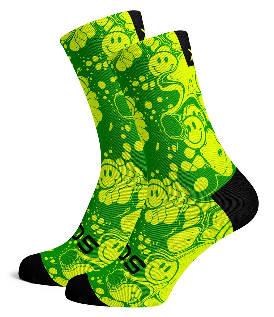 Sox Footwear Neon Slide Yellow Premium Crew Socks 4-7