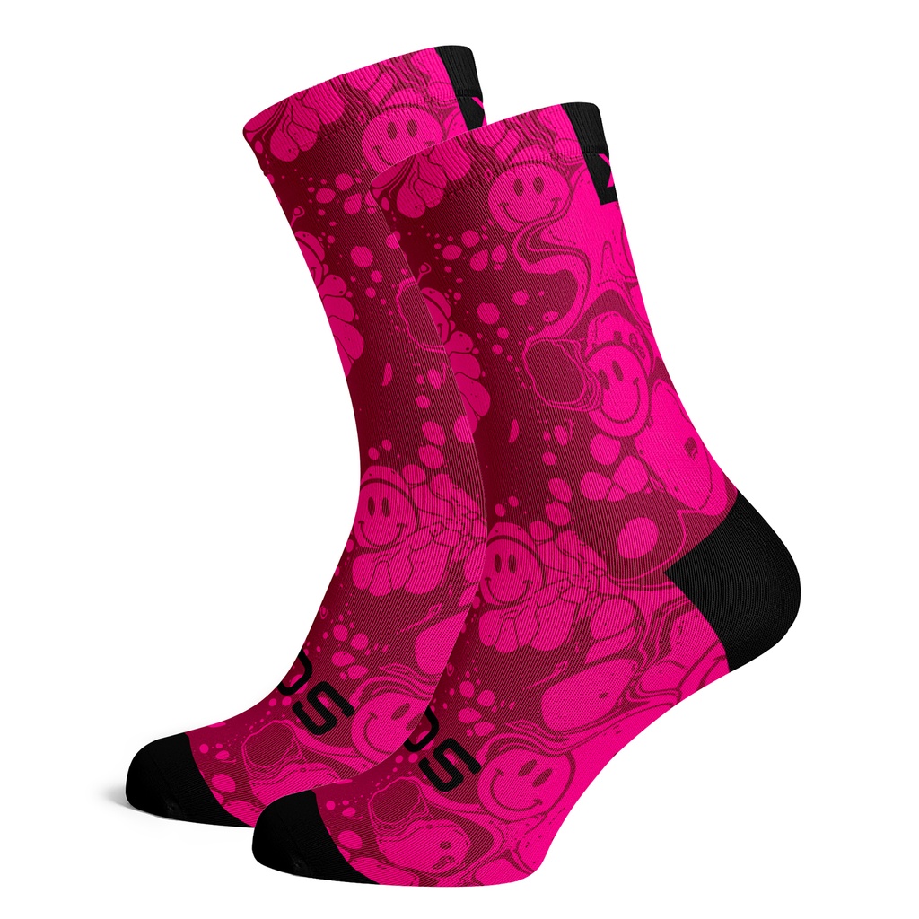 Sox Footwear Neon Slide Pink Premium Crew Socks 4-7