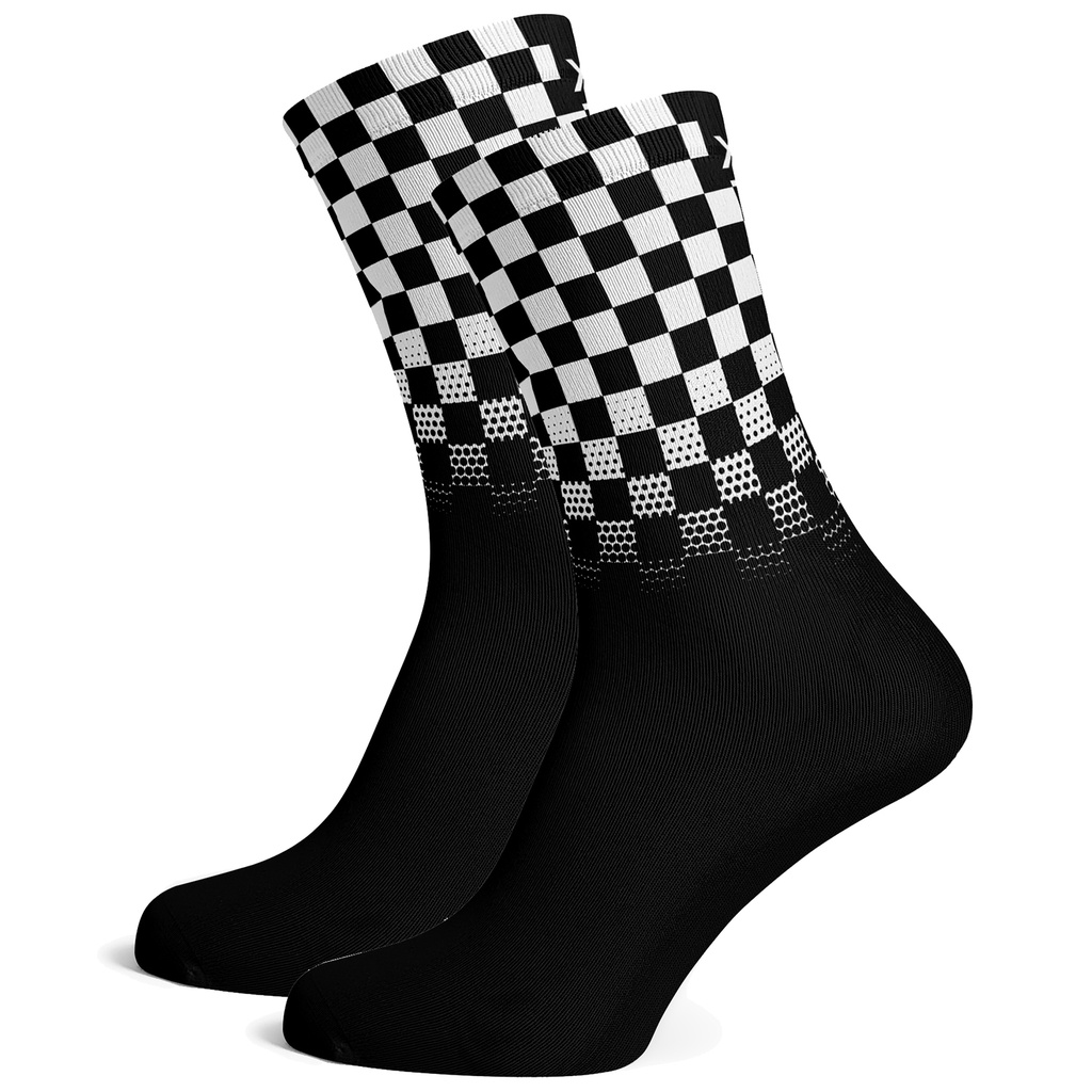 Sox Footwear Racing Flag Premium Crew Socks Large UK 8-12