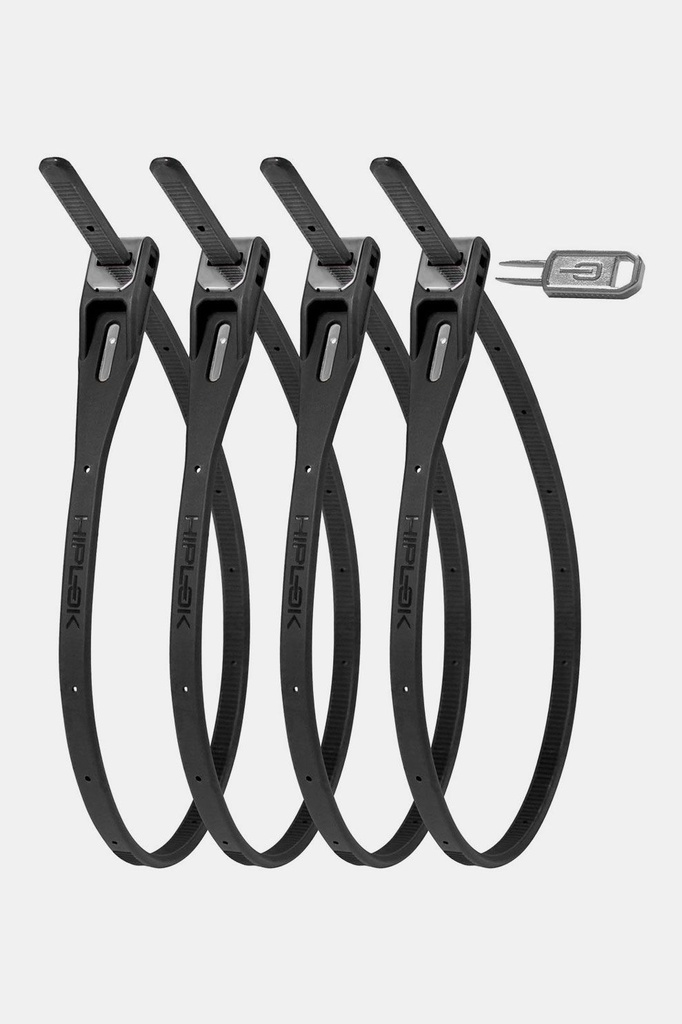 [HLZLK4AB] Hiplok Z-LOK Armoured Reuseable Tie Pack Of 4 BLACK 40CM