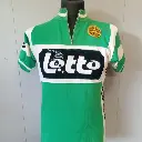 1980s green and white Lotto cycling jersey
