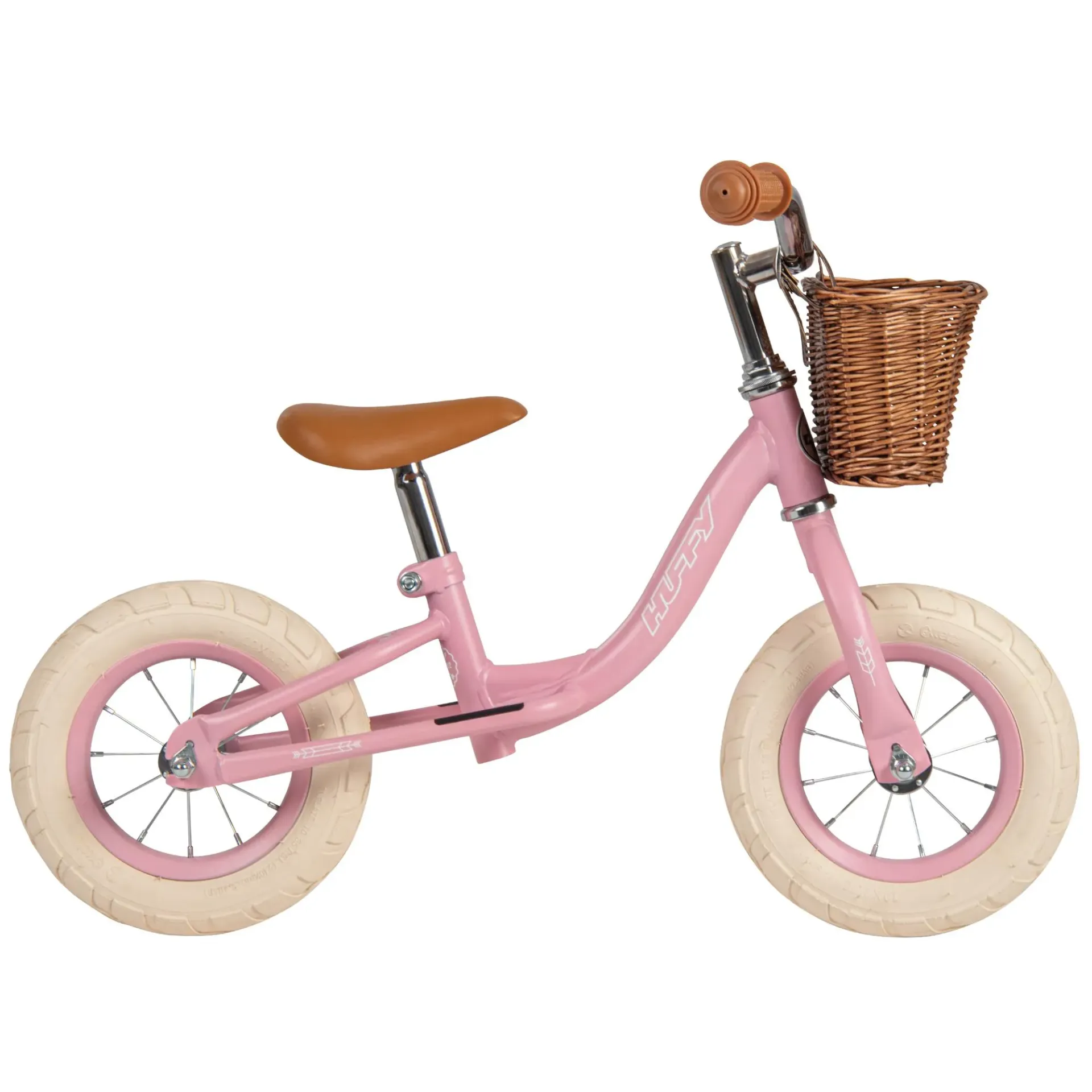 Pink Balance Bike Basket Inflated Tyres