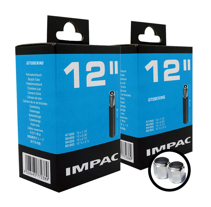 12 inch x 1.75-2.1 Bike Inner Tubes Twin Pack Schrader