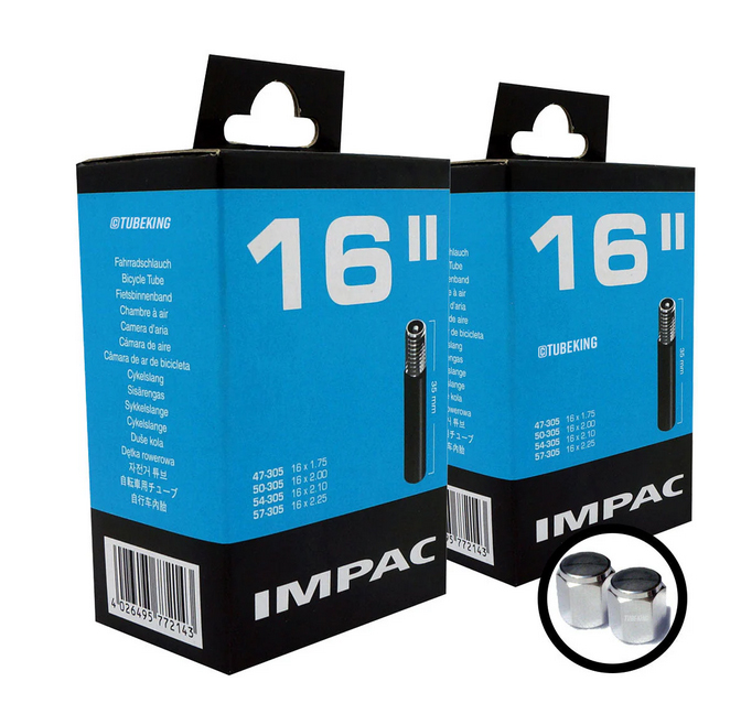 16 inch x 1.75-2.25 Bike Inner Tubes Twin Pack Schrader
